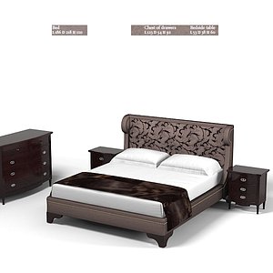 Galimberti Nino luxury bedroom set bed night bedside stand table chest of drawes art deco modern contemporary glamour classic