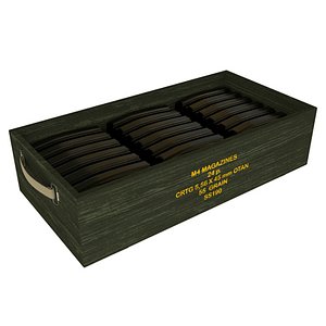 3D model M4 Magazines Transport Wood Box