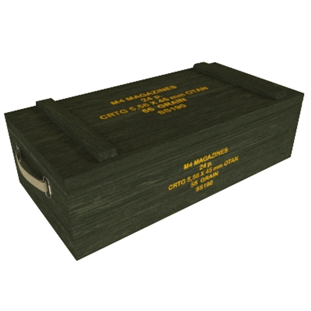 3D Model M4 Magazines Transport Wood Box - TurboSquid 2000527