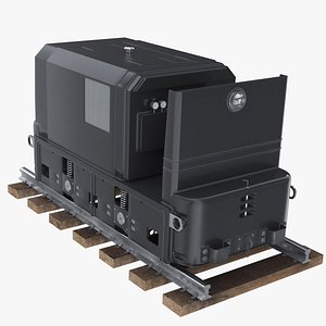 3D Mining Locomotive on Railway Section