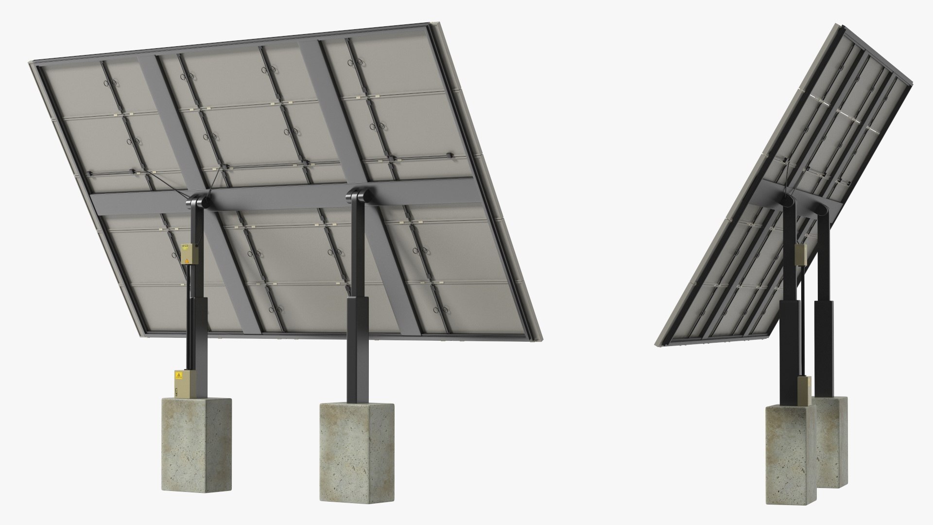 Solar Panel Array On Concrete Supports 3D - TurboSquid 2252579