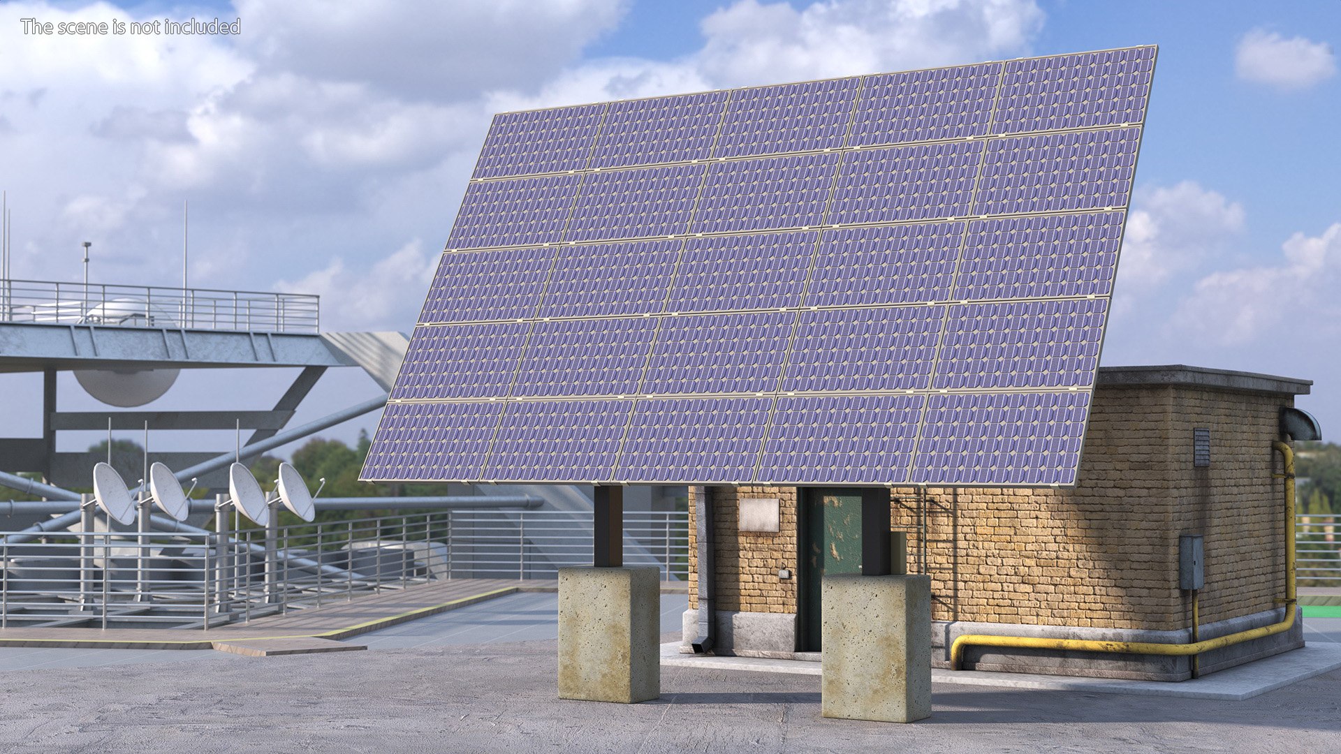 Solar Panel Array On Concrete Supports 3D - TurboSquid 2252579