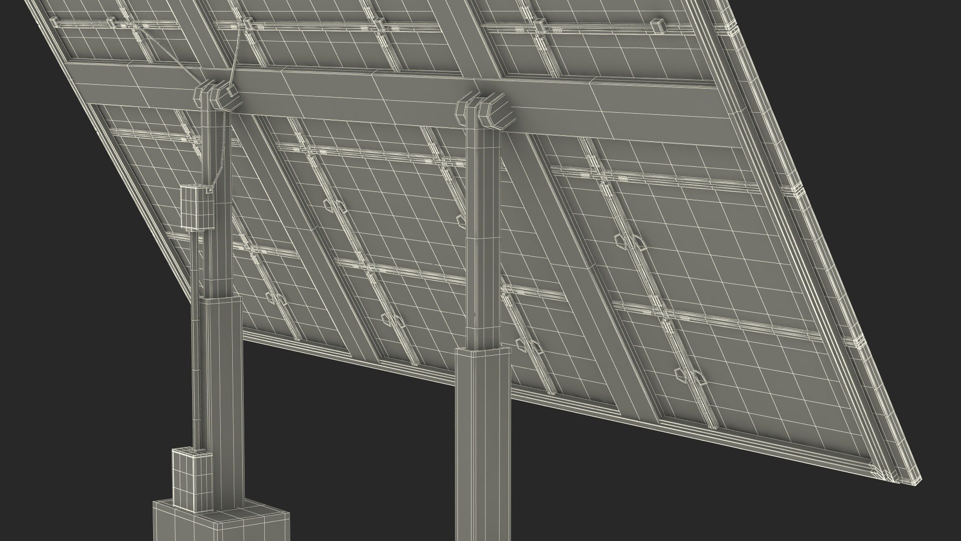 Solar Panel Array On Concrete Supports 3D - TurboSquid 2252579