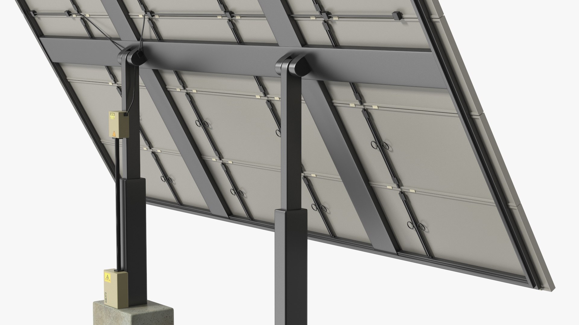 Solar Panel Array On Concrete Supports 3D - TurboSquid 2252579