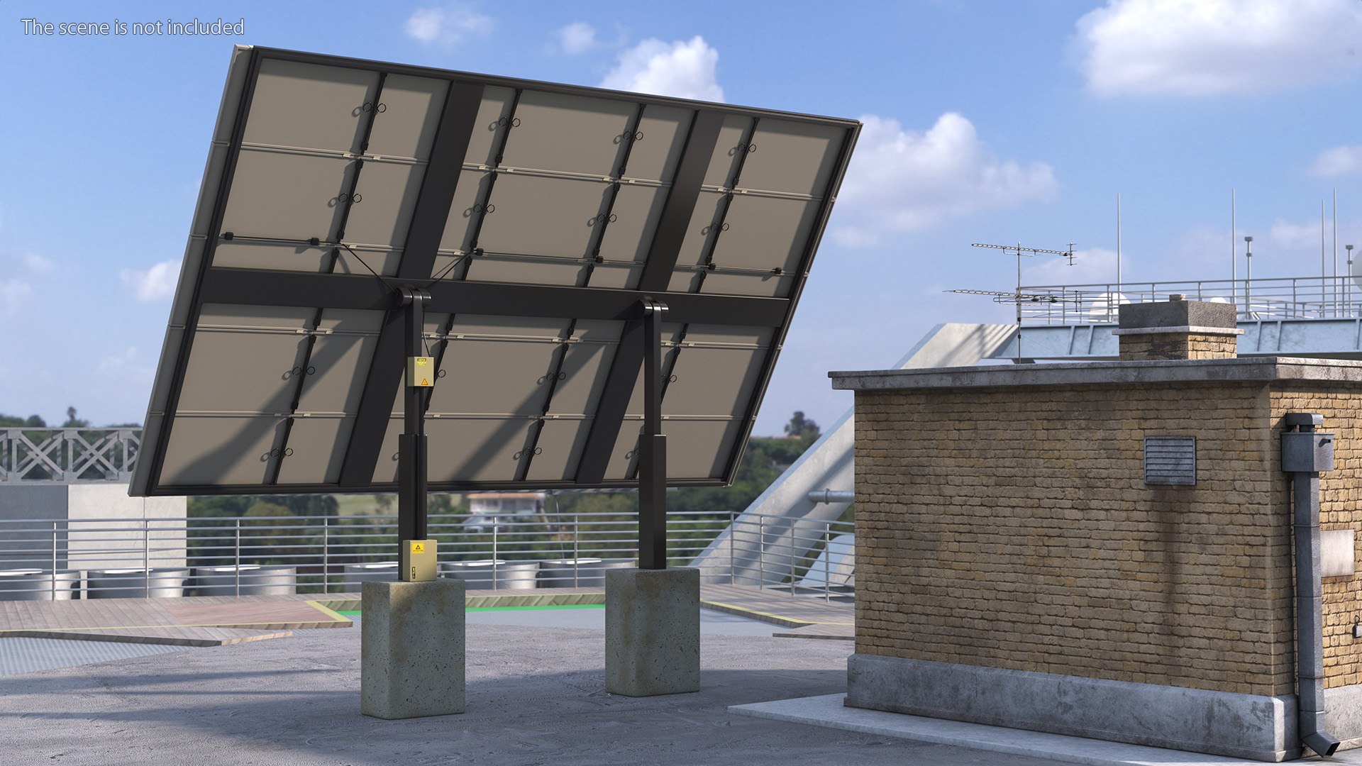 Solar Panel Array On Concrete Supports 3D - TurboSquid 2252579