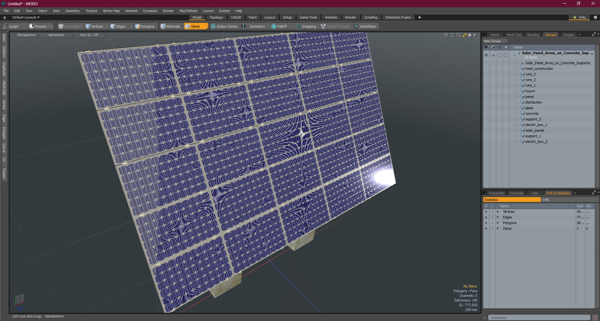 Solar Panel Array On Concrete Supports 3D - TurboSquid 2252579