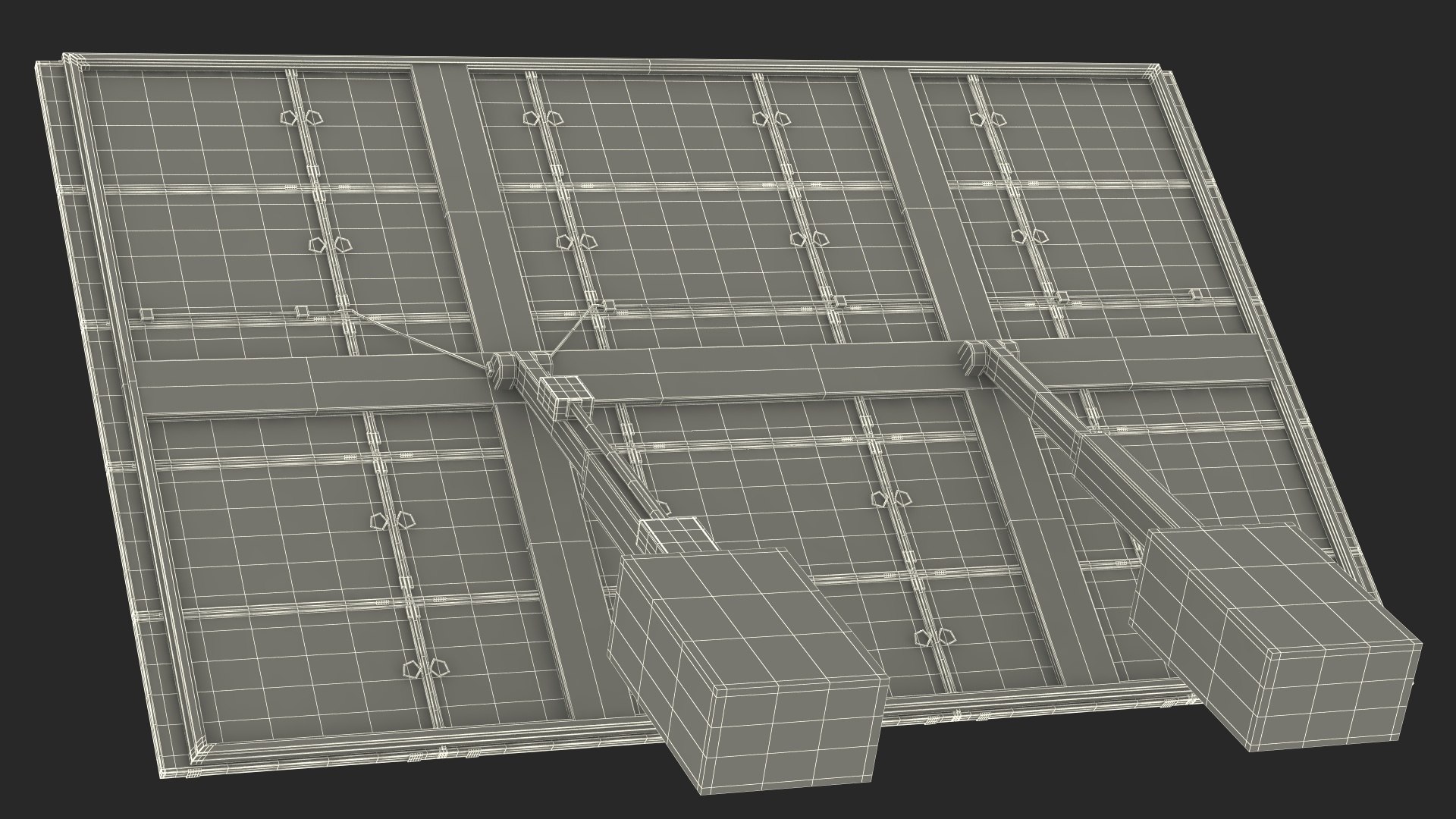 Solar Panel Array On Concrete Supports 3D - TurboSquid 2252579