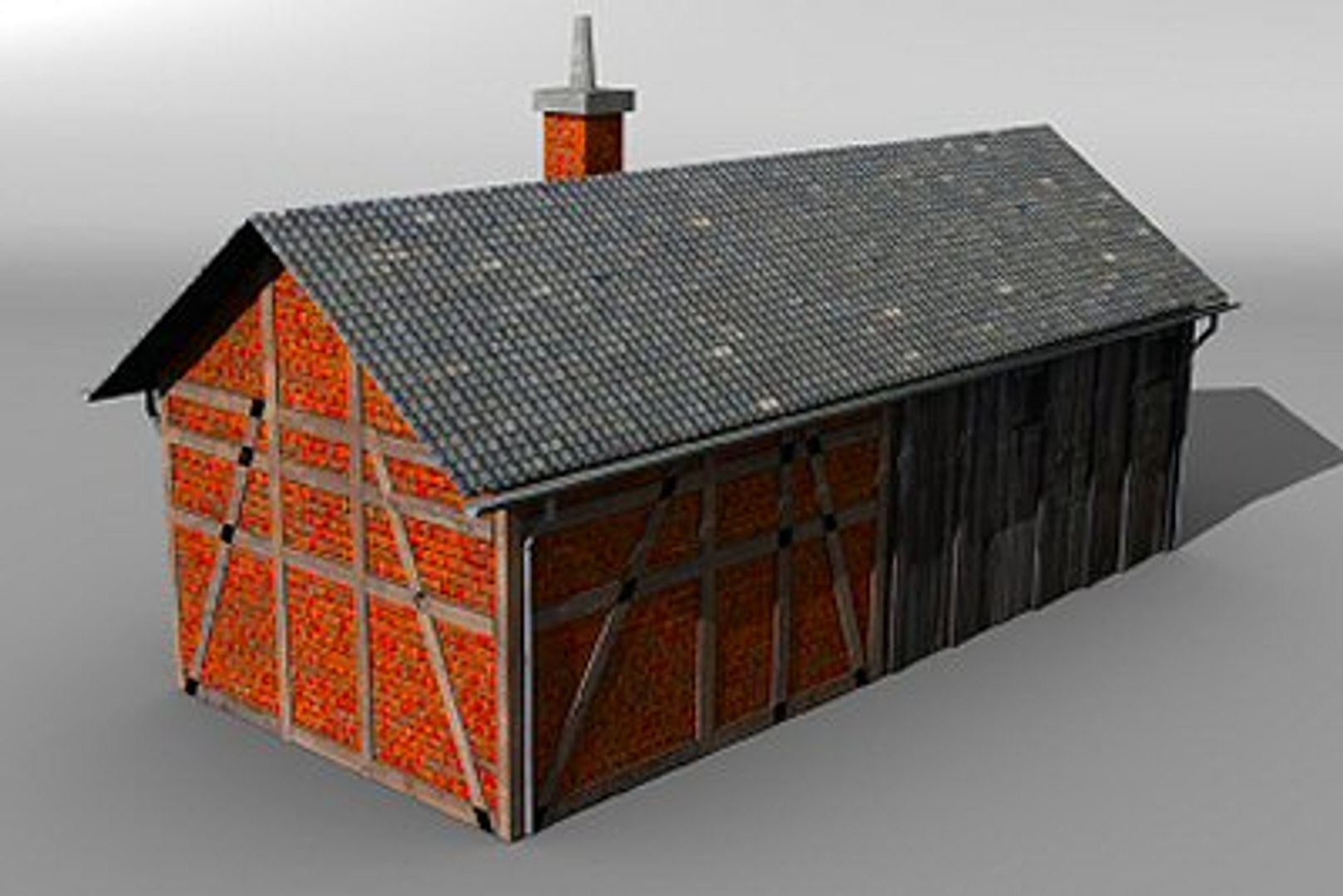 3d model storage building railway