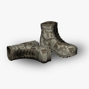 military boot 3d obj