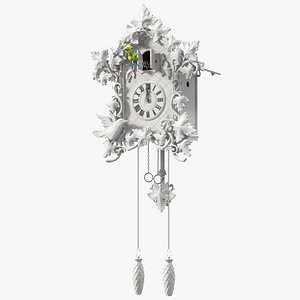 Wooden Cuckoo Clock White Rigged
