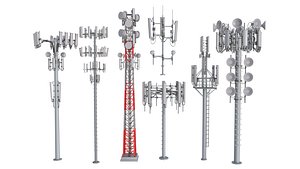 Cell Phone Tower Collection 3D model