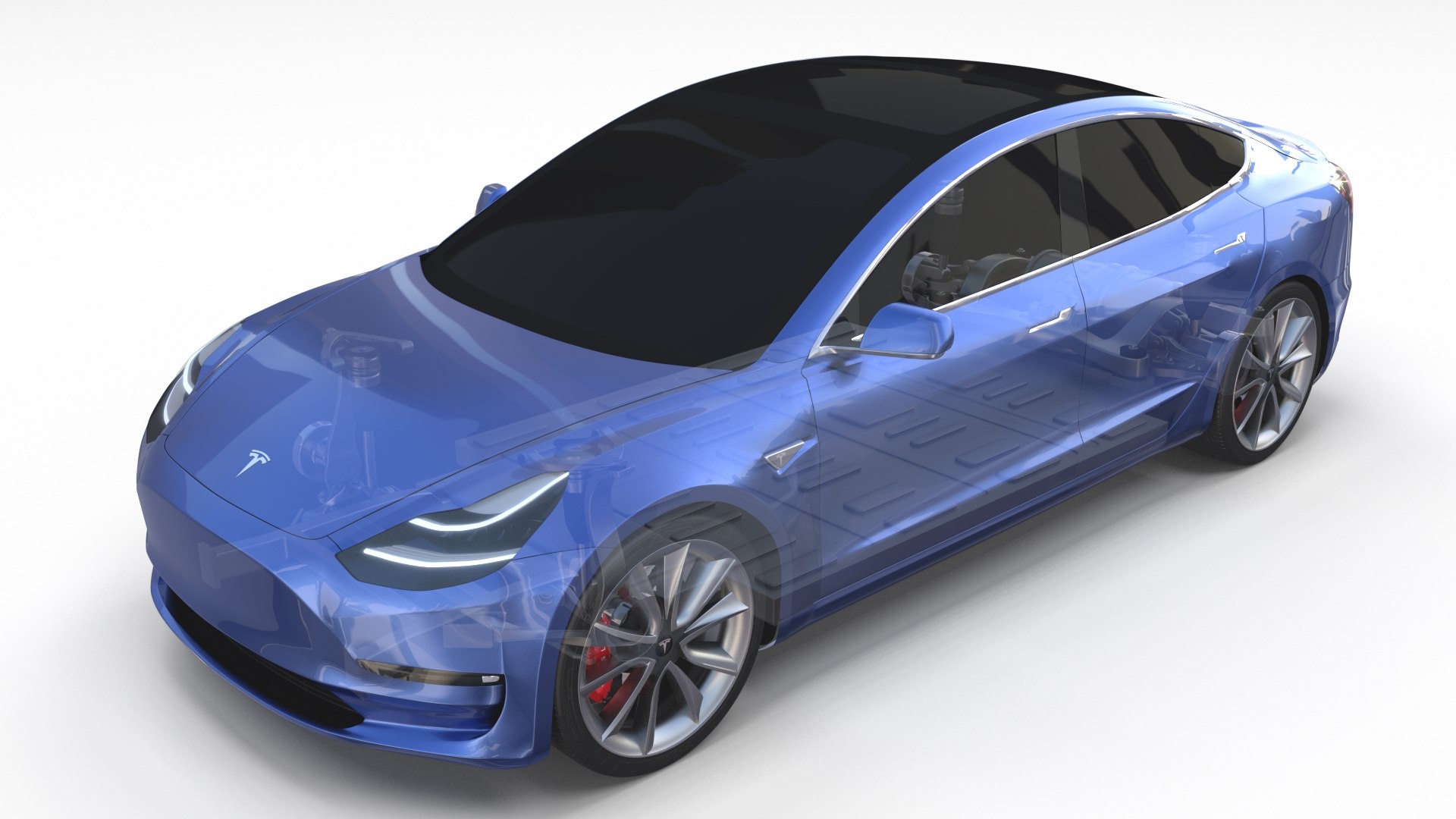 Tesla 3 chassis model - TurboSquid 1549298