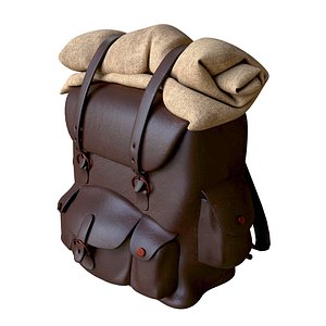 3D model Vintage Travel Adventure Backpack