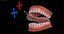 Realistic rigged mouth with gums teeth and tongue 3D model