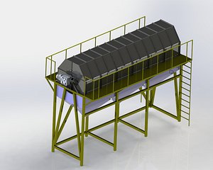 DRUM SIEVE ROTARY SIEVE FOR MINING 3D model