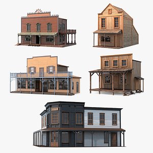 3D Western Houses Collection 4