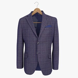 blue male blazer jacket 3d model
