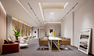 3D Vintage Leather Barber Chair with Shaving and Beard Trim Accessories PBR