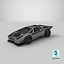 Futuristic Cyber Car Concept PBR
