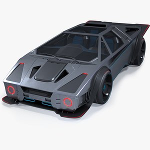 Futuristic Cyber Car Concept PBR