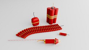 3D Realistic 3D Fireworks Pack model