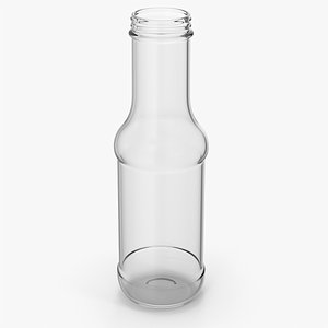 Glass Sauce Bottle 3D model