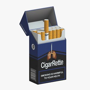 3D Cigarettes Box Low Poly