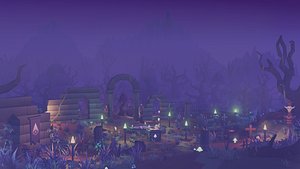 3D Dark Forest Low Poly Asset Pack
