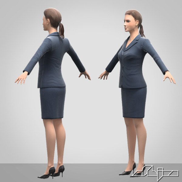 Female Character Office Woman 3d Model