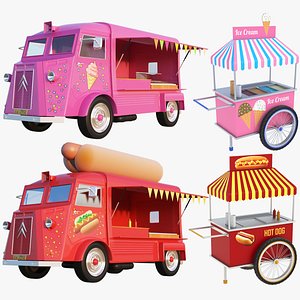 ice cream truck cart 3D