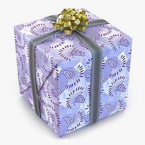 giftbox 2 silver 3d model