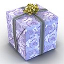 Giftbox 2 Silver 3D Model