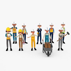 Construction Workers Collection 3D model