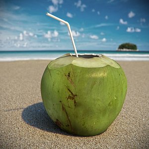3d coconut cocktail