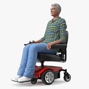 Elderly Man with Jazzy Select Wheelchair