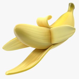 Fresh Peeled Banana Cartoon