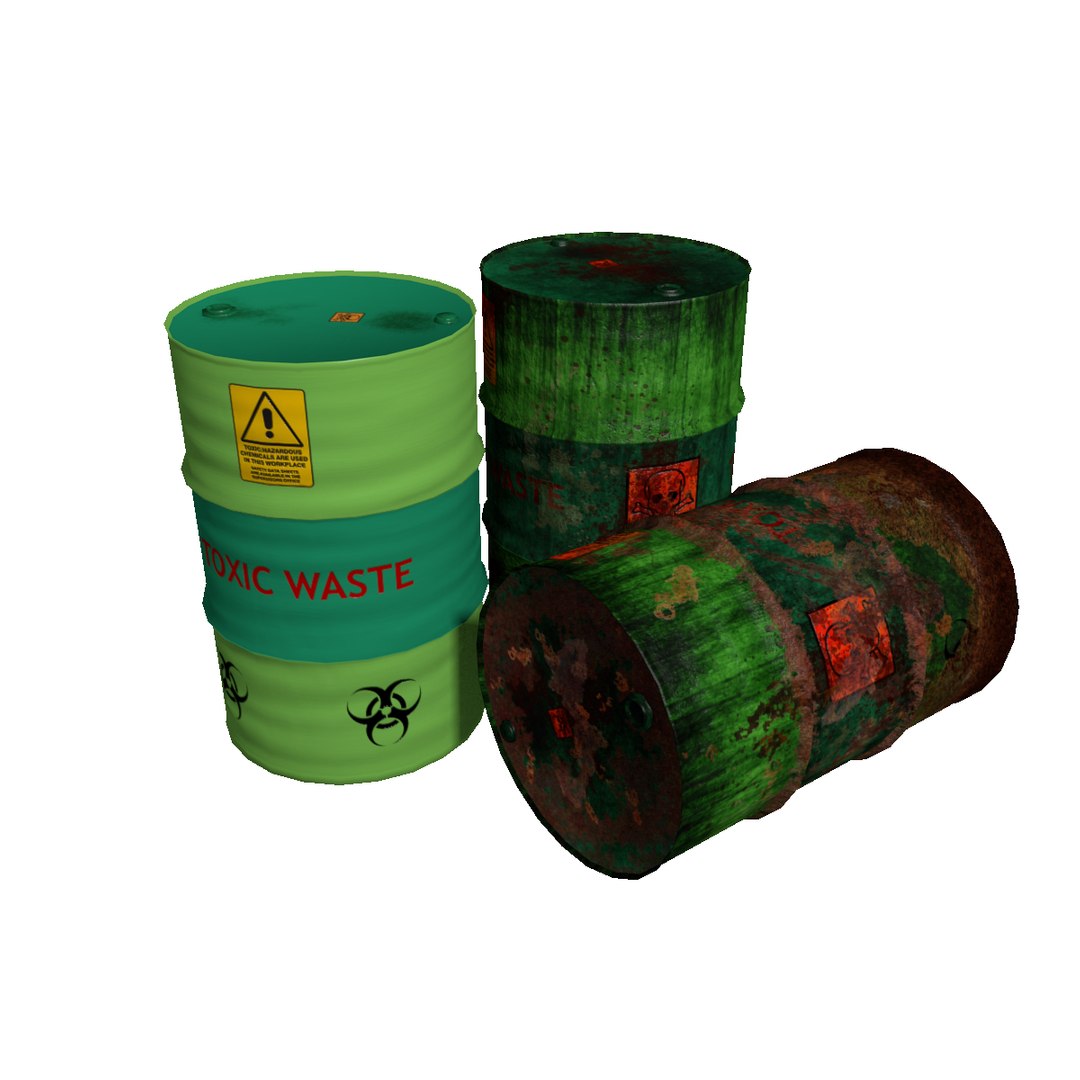 3d Model Of Barrels Rusty