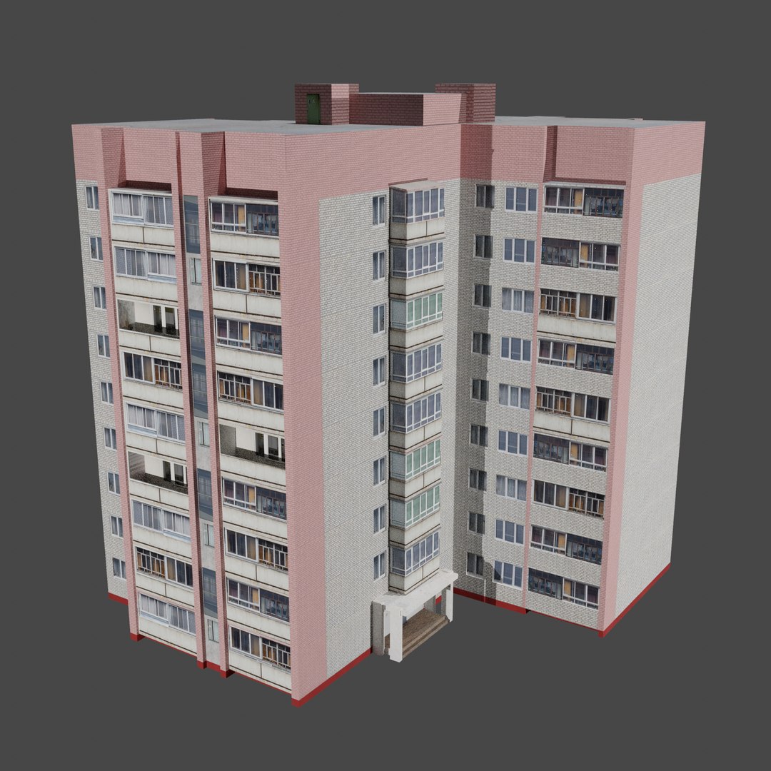 Apartment Building Series B 3D Model - TurboSquid 1762764