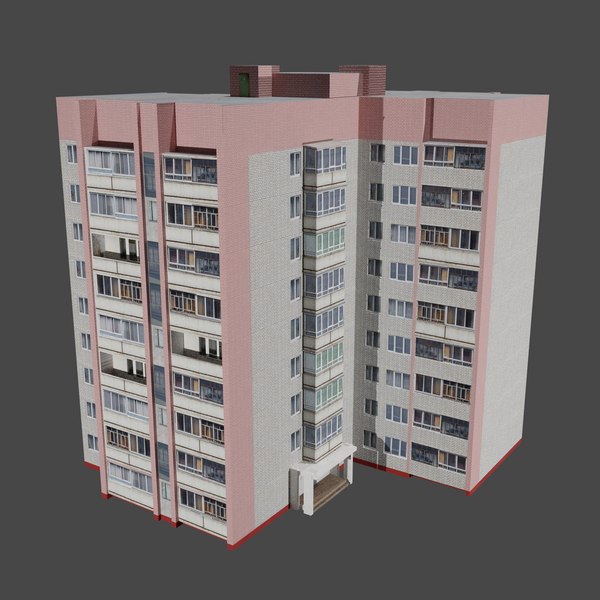 Apartment building series B 3D model