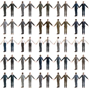 A Pose Asian Business Man Collection - 5 Models x 5 color variations