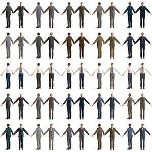 A Pose Asian Business Man Collection - 5 Models x 5 color variations