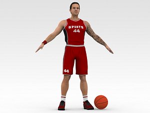3D Basketball Player Red Player 03 model