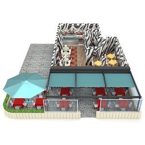 3D zebra restaurant