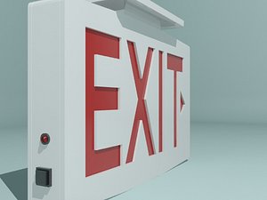 White Exit Sign
