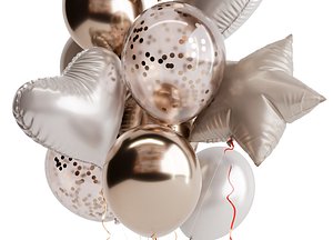 3D Holiday Balloons Blender 3D Model model