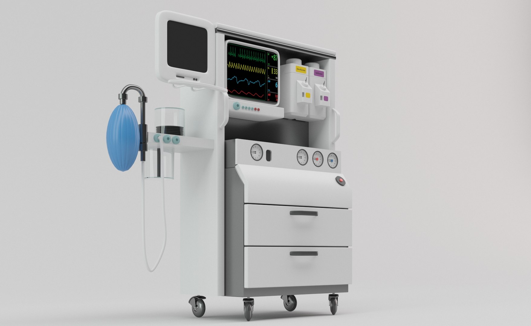 Anesthesia Machine 3D - TurboSquid 2300750