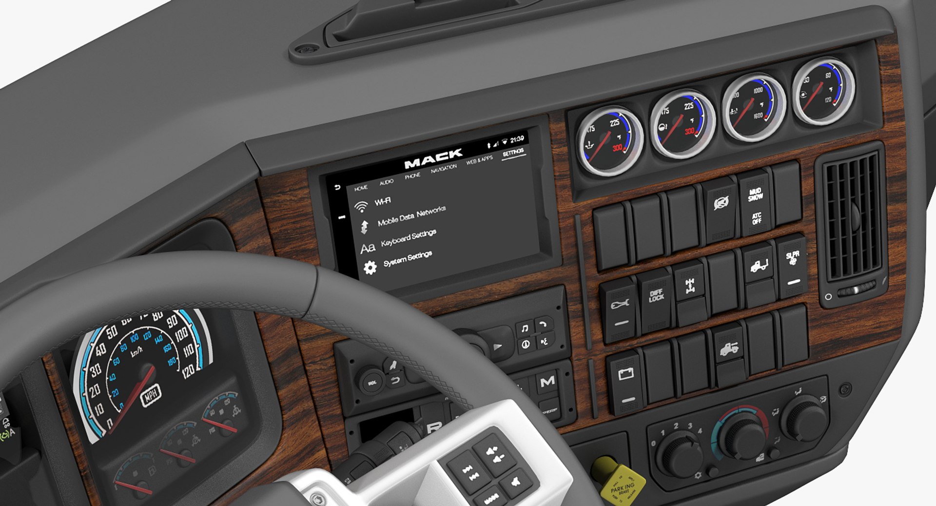 Mack Truck Dashboard 3D Model - TurboSquid 1303777