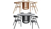 Miniforms Juice round table and Tecta D7 D7K chair