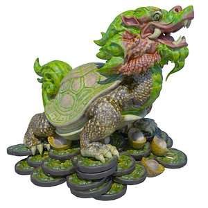 realistic turtle dragon 3D model