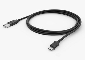 usb micro cable 3d model